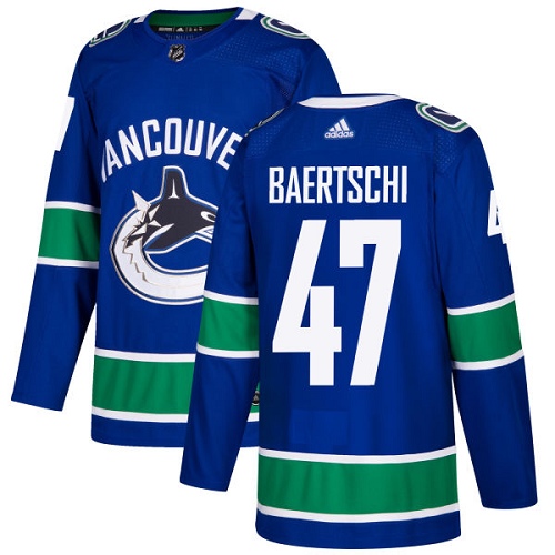 Adidas Men Vancouver Canucks #47 Sven Baertschi Blue Home Authentic Stitched NHL Jersey